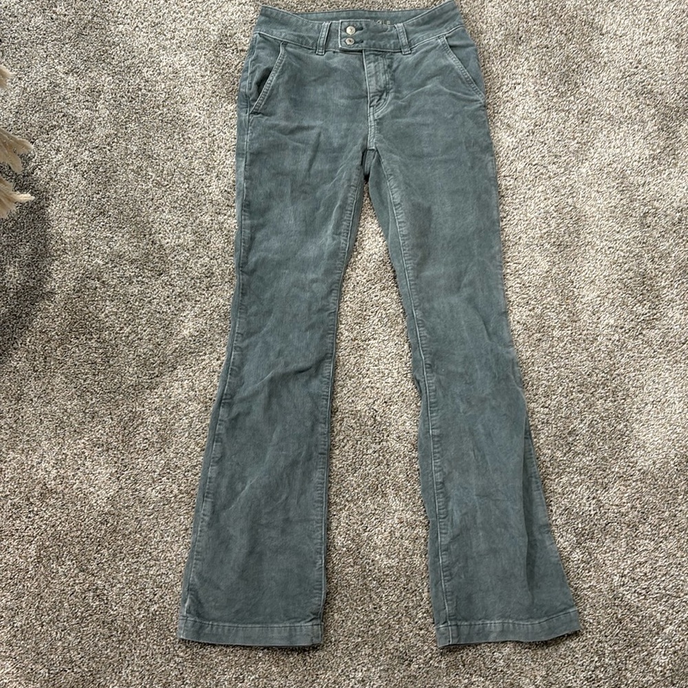 American Eagle Blue Corduroy Flare Pants